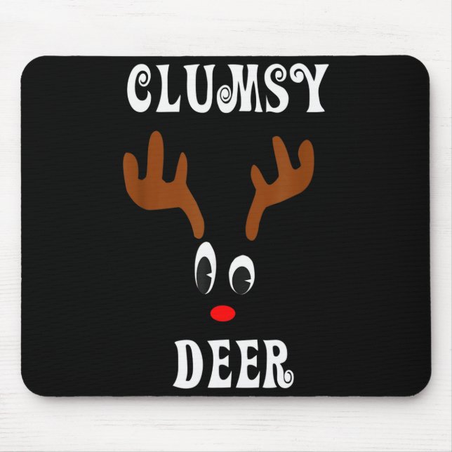 Clumsy Christmas Reindeer Angler Hunt Deer Elk  Mouse Pad (Front)
