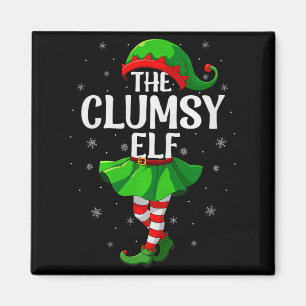 Clumsy Elf Christmas Girls Women Elf Squad Xmas Fa Magnet