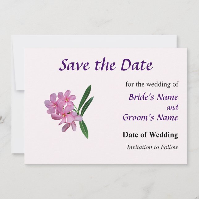 Cluste rPink Orchids Save the Date (Front)