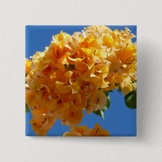 Cluster of Golden Bougainvillea Floral 15 Cm Square Badge