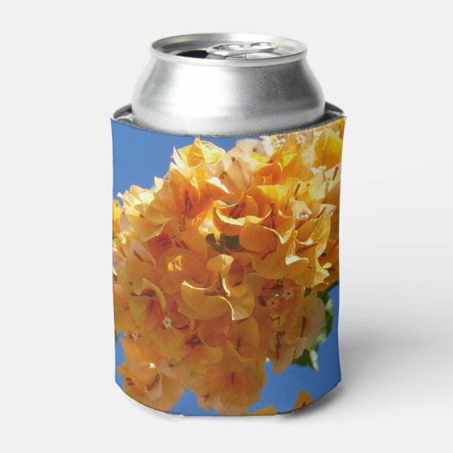 Cluster of Golden Bougainvillea Floral Can Cooler (Can Front)