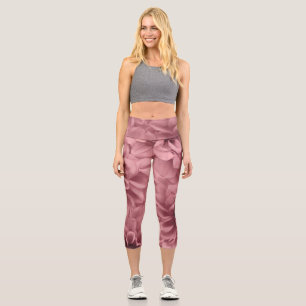 Cluster of Light Mauve Dahlias Floral Capri Leggings