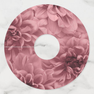 Cluster of Light Mauve Dahlias Floral Wine Glass Tag