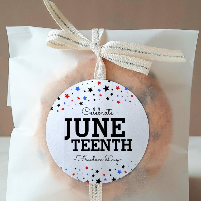 Cluster of Stars Celebrate Juneteenth Freedom Day  Classic Round Sticker (Creator Uploaded)