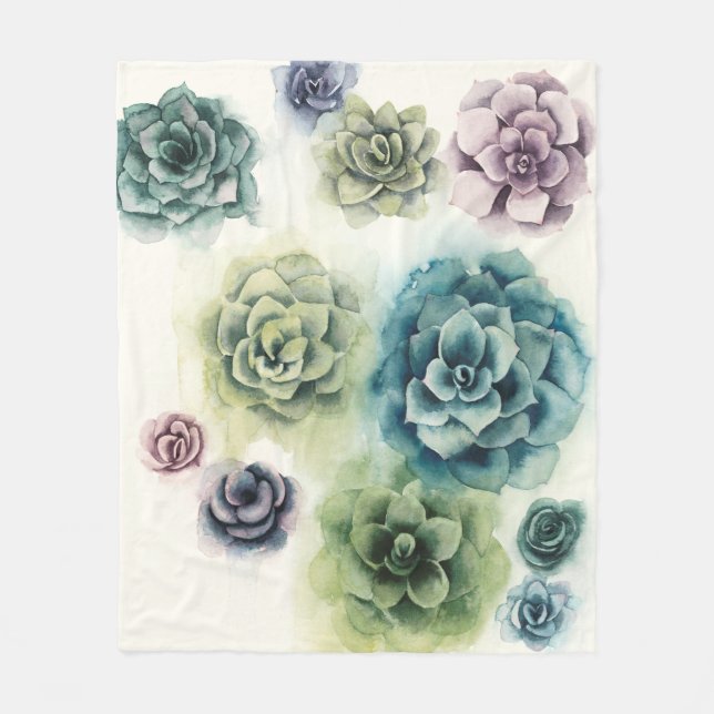 Cluster of Succulents Fleece Blanket (Front)