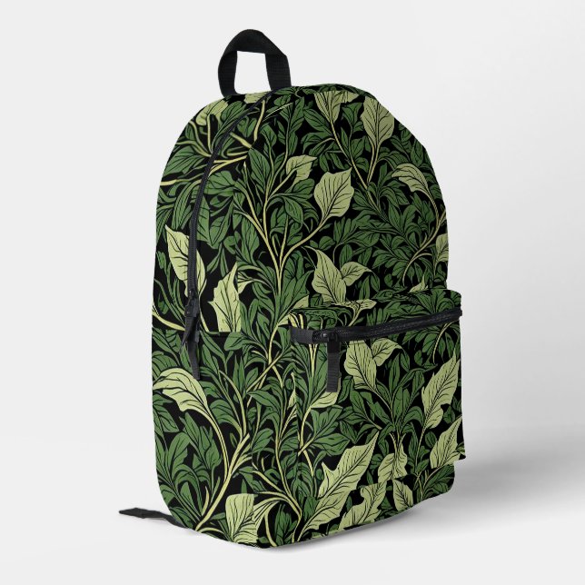 Cluster of Vines in Shades of Green Printed Backpack (Back Corner Left)