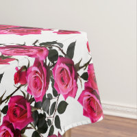 Clustered Red And Pink Roses On A Stark White 
