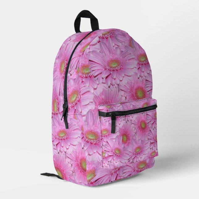 Clusters Of Pink Gerbera Flowers,  Printed Backpack (Back Corner Left)