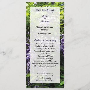 Clusters of Wisteria Wedding Program Programme