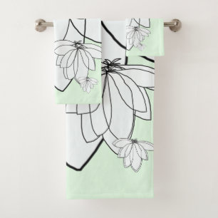Clusters Pale Green Gift Bath Towel Set