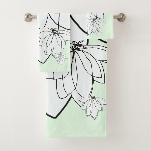 Clusters Pale Green Gift  Bath Towel Set (Insitu)