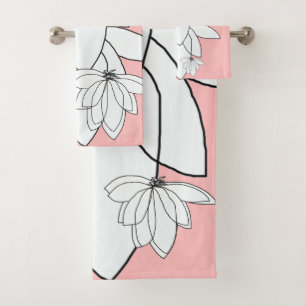 Clusters Peach Gift     Bath Towel Set