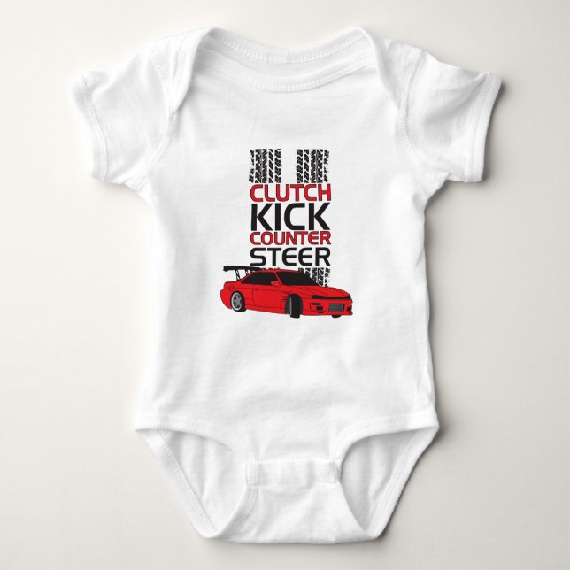 Clutch Kick Drift Baby Bodysuit (Front)