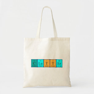 Clutter periodic table word tote bag