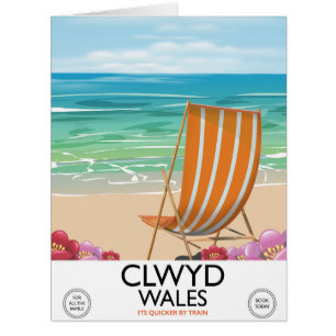 Clwyd Wales Seaside travel poster