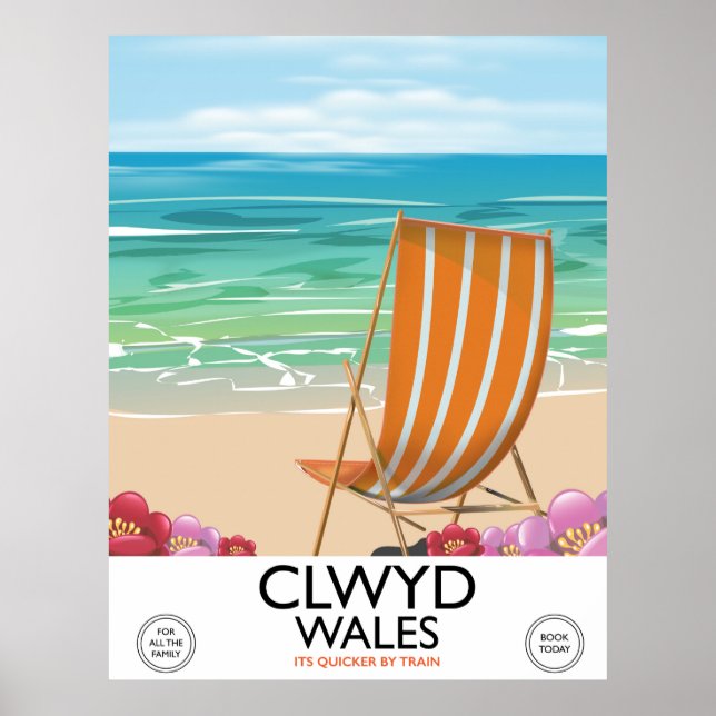 Clwyd Wales Seaside travel poster (Front)