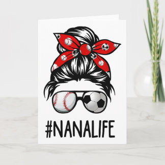 Cly Nana Life Soccer Messy Bun Sell Mother's Day  Card