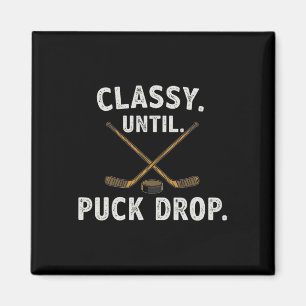 Cly Until Puck Drop Funny Hockey Sticks For Sports Magnet