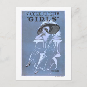 Clyde Fitch's Greatest Comedy, "Girls" Theatre Postcard