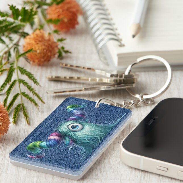 Clyde - One-eyed Monster - Custom Keychain (Front Right)