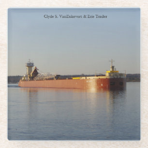 Clyde S. VanEnkevort & Erie Trader glass coaster