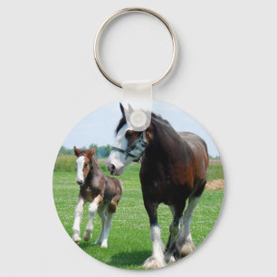 Clydesdale and Filly Key Ring
