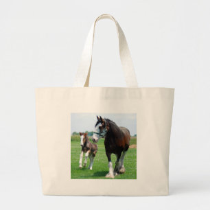 Clydesdale and Filly Large Tote Bag