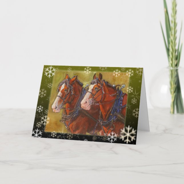 Clydesdale Draught   Horse Holiday Card (Front)