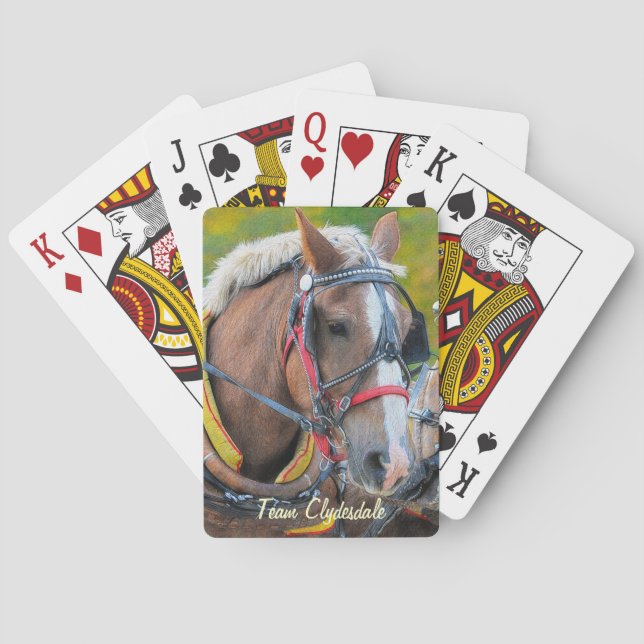 Clydesdale Draught Horse Photo for Animal-lovers Playing Cards (Back)