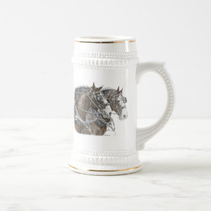 Clydesdale Draught Horse Team Beer Stein