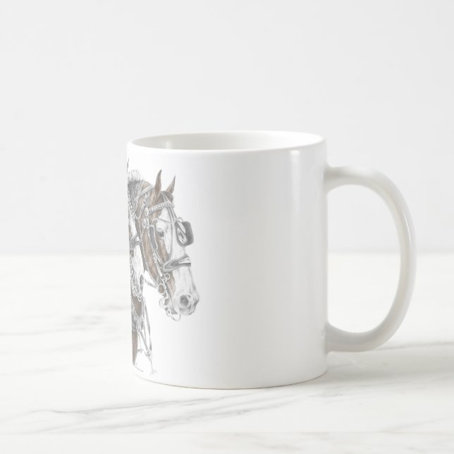 Clydesdale Draught Horse Team Coffee Mug (Right)