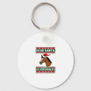 Clydesdale Horse Christmas Ugly Xmas Sweater Eques Key Ring
