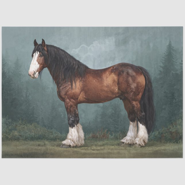 Clydesdale Horse Decoupage Tissue Paper (Front)