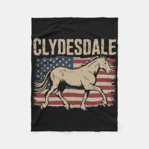Clydesdale Horse Giant Horse Pony Horseback Riding Fleece Blanket