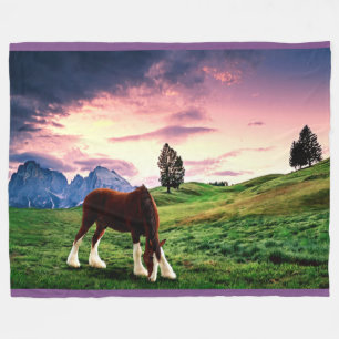 Clydesdale Sunset Fleece Blanket