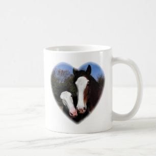 Clydesdales in heart coffee mug