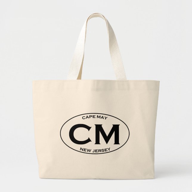 CM - Cape May New Jersey Oval Logo Large Tote Bag (Front)