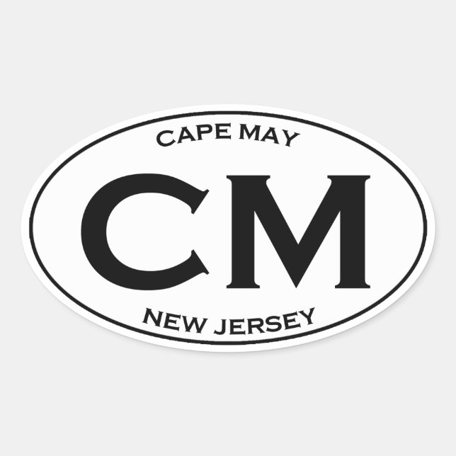CM - Cape May New Jersey Oval Logo Oval Sticker (Front)
