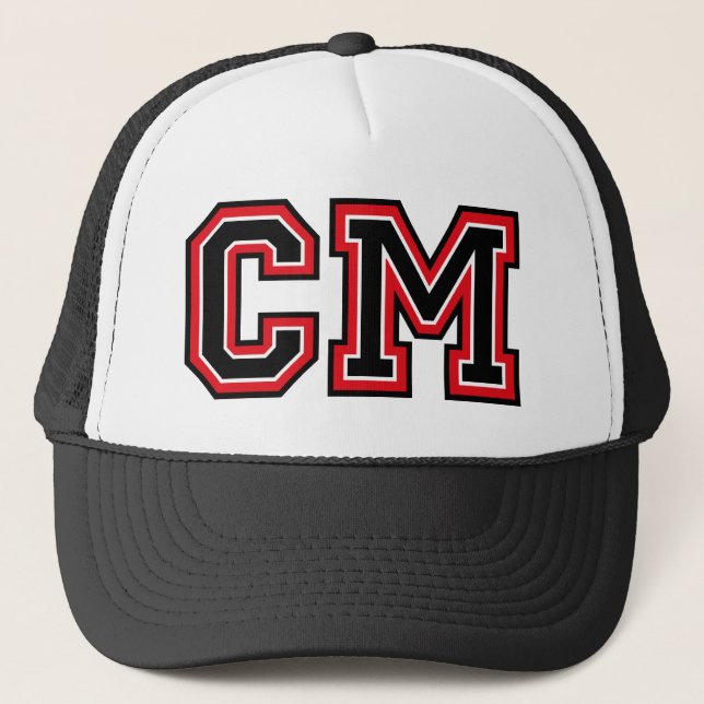 'CM' Monogram Trucker Hat (Front)
