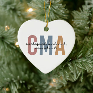 CMA Certified Medical Assistant Ceramic Tree Decoration