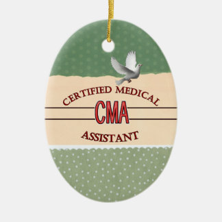 CMA Certified Medical Assistant LOGO Ceramic Tree Decoration