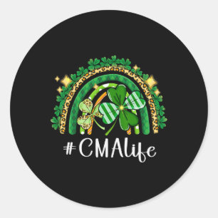 Cma Certified Medical Istant Rainbow St Patricks D Classic Round Sticker