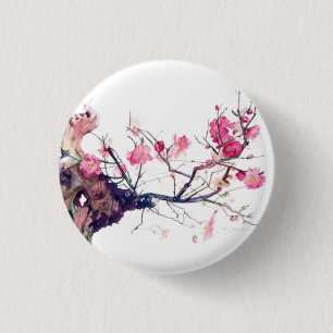 CMCarlson Cherry Blossom Bonsai 3 Cm Round Badge