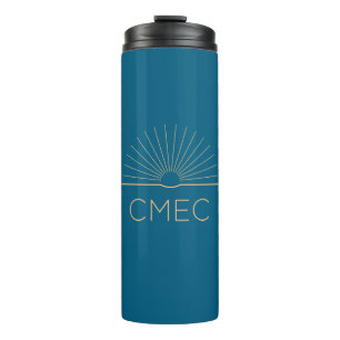 CMEC Thermal Travel Mug - 12 oz, blue and peach