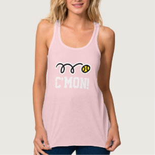 C'MON pink tennis tank top for women and girls