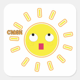 c'mon  square sticker