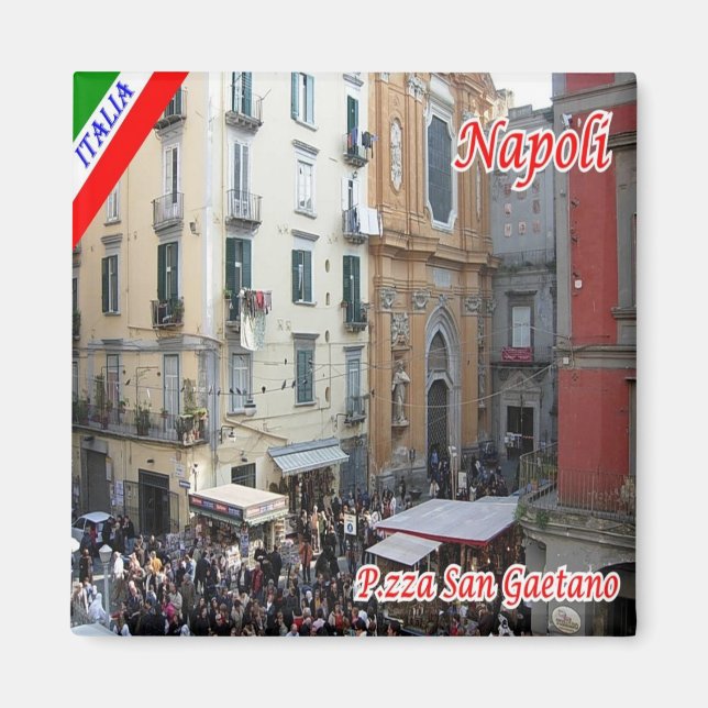 CMP050 NAPLES, Square San Gaetano, Fridge Magnet (Front)