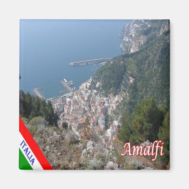 CMP135  AMALFI, Aerial View, Italy, Fridge Magnet (Front)
