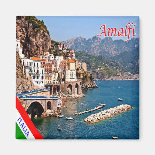 CMP139 AMALFI, Panorama, Italy, Fridge Magnet