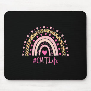 Cmt Nurse Leopard Print Boho Rainbow Nurse's Week Mouse Pad